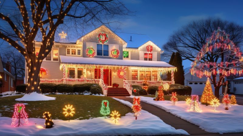 Christmas Lights Hanging in Kansas City, KS