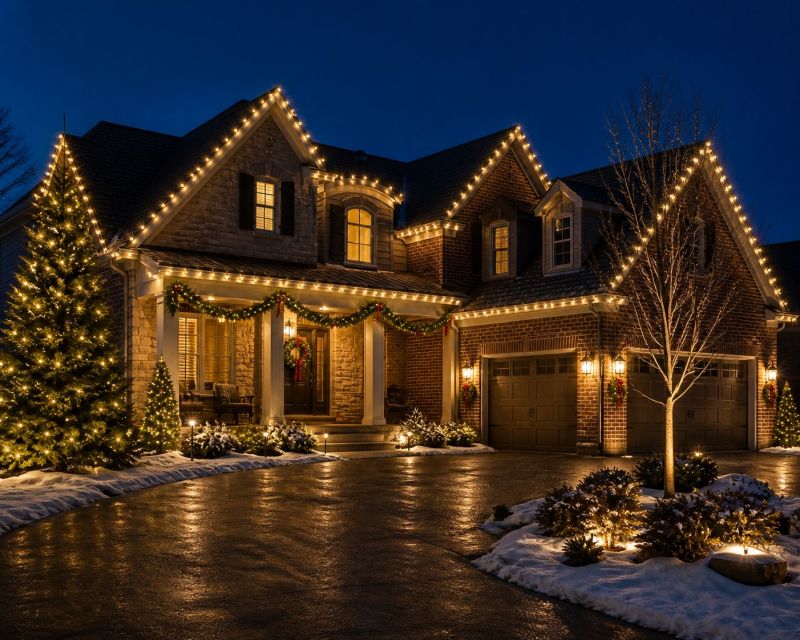 Christmas Lights Hanging in Alpharetta, GA