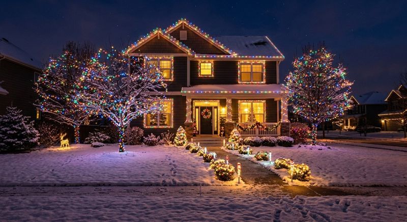 Holiday Lights Hanging in Alpharetta, GA