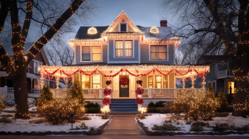 Holiday Lights Hanging in Alpharetta, GA